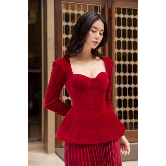 Set váy nhung đỏ