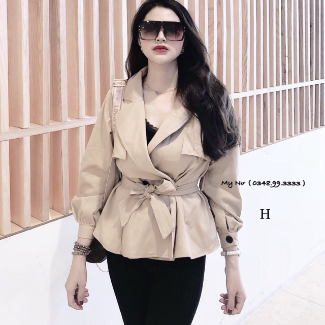 Áo khoác kaki be peplum sz sm