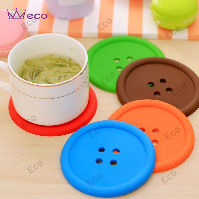 Ready Stock Mug Cushion Holder 1 Pcs Cut Silicone Button Mat Pad Coaster Cup Drink Placemat ECO