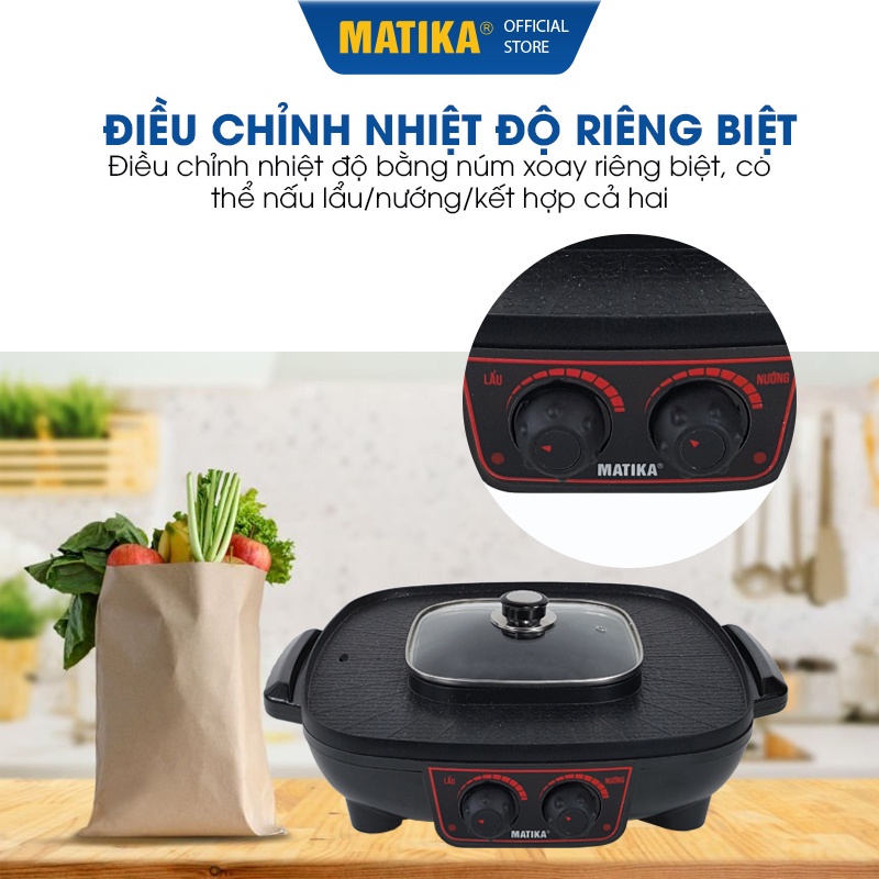 Nồi Lẩu Nướng Đa Năng 2in1 MATIKA MTK-4020