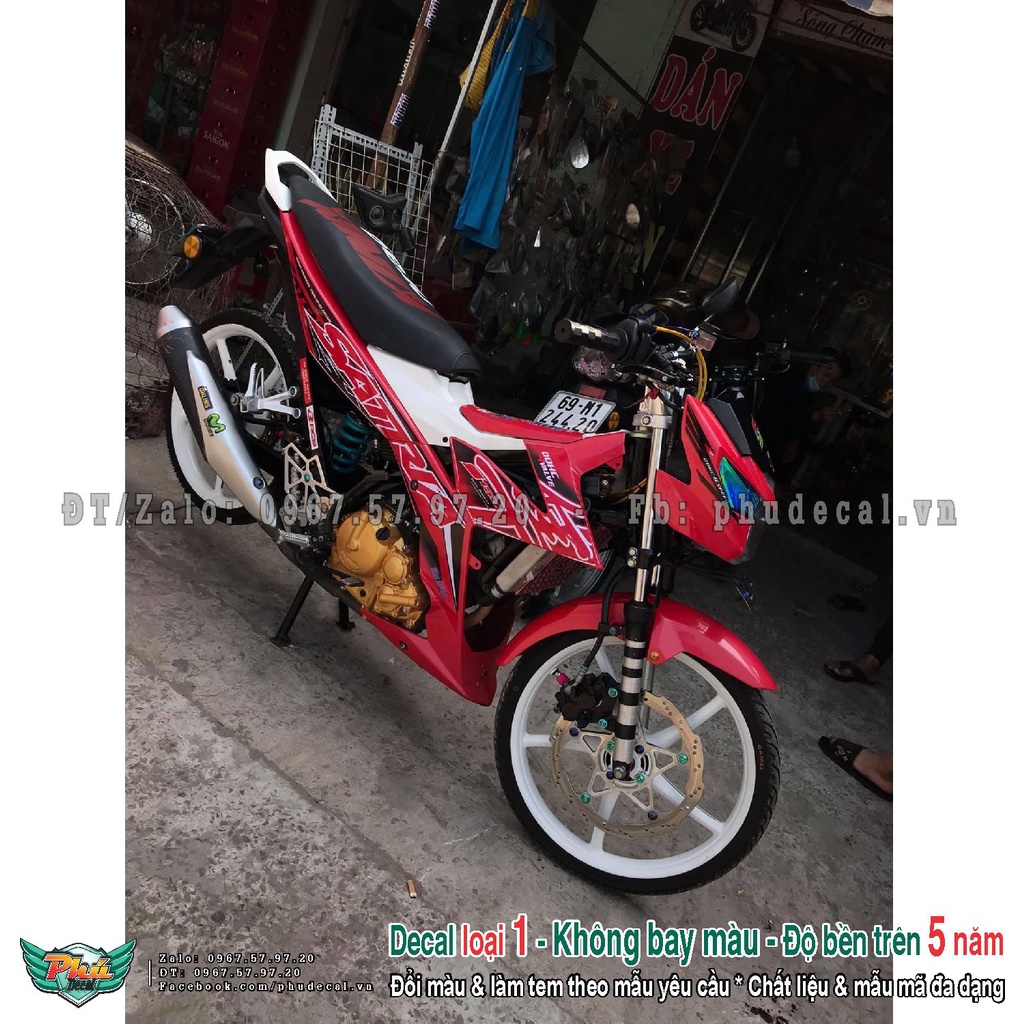 Tem rời Satria đỏ đen hayabusa (L)
