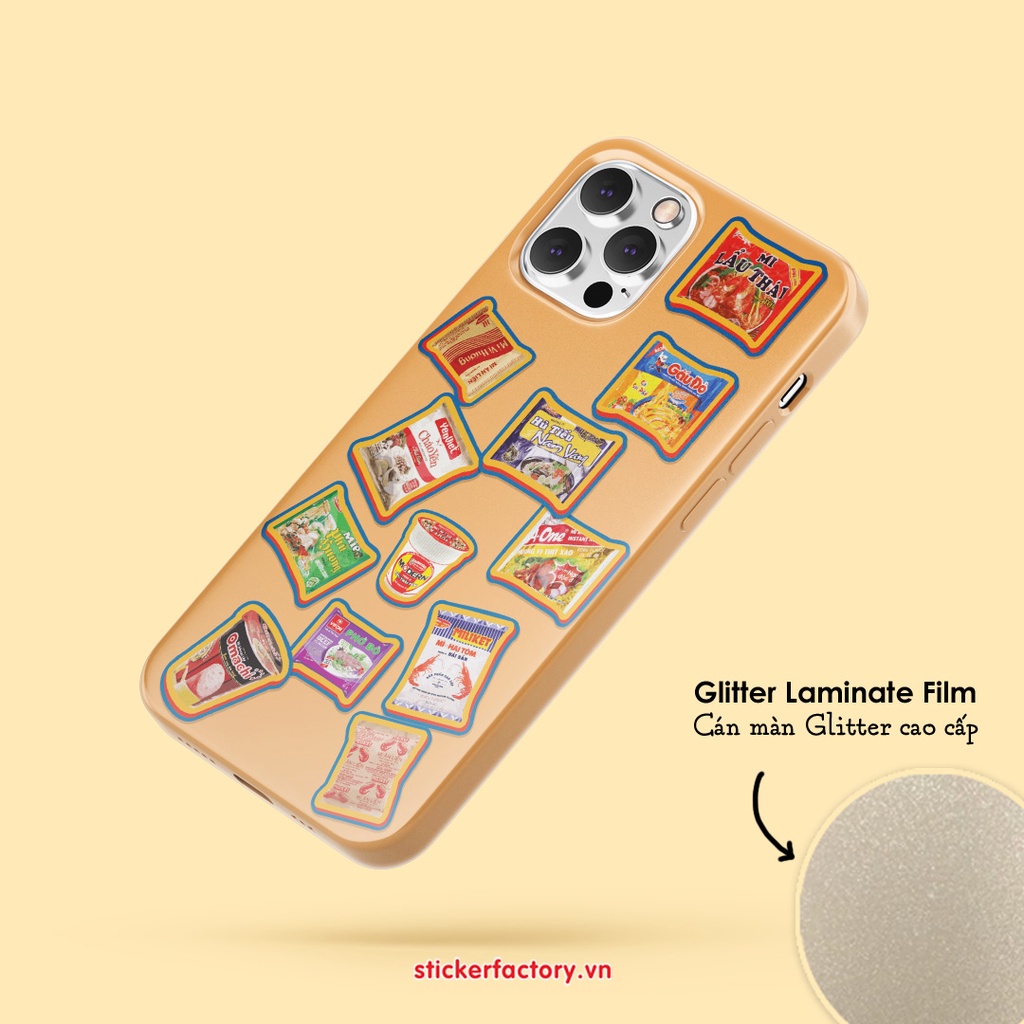 Vol 26 Vietnam Instant Noodles - Little sticker sheet A6 hình dán cán màn lấp lánh - Sticker Factory