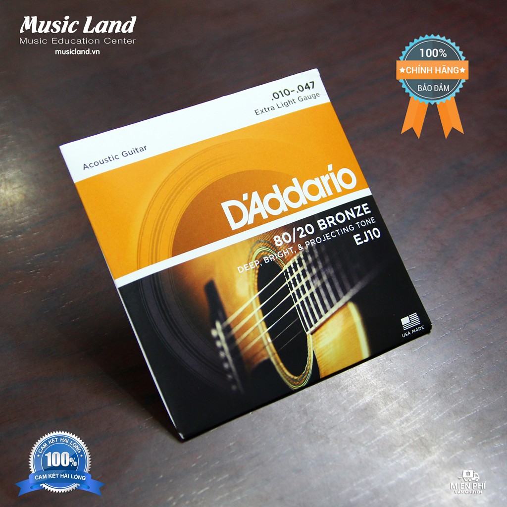 Dây đàn Guitar Acoustic D'Addario EJ10