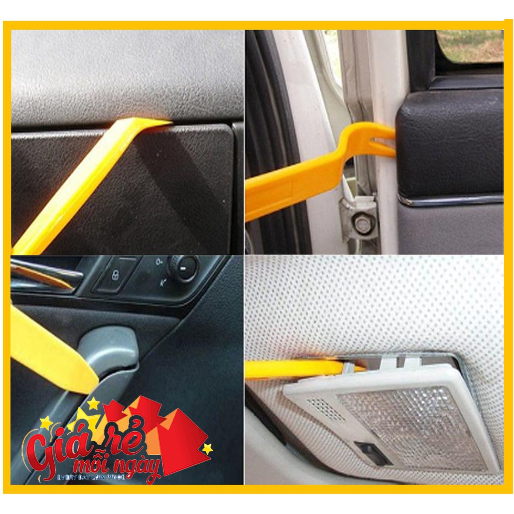 Combo 4 món Nạy nhựa cậy taplo tapi cửa xe, tool tháo mở lắp DVD, camera hành trình, cam lùi, radio nội thất xe ô tô