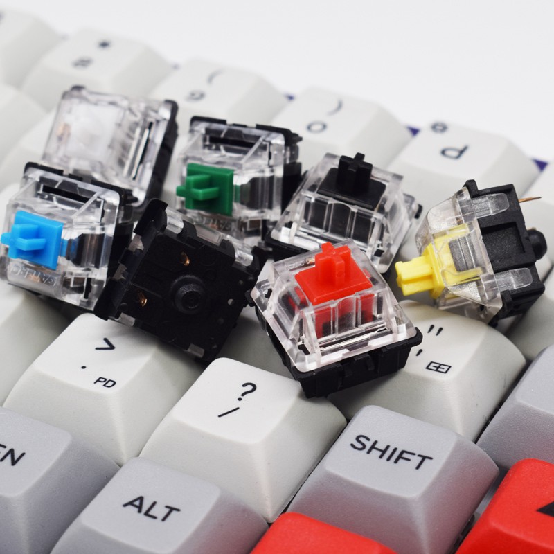 Switch Gateron RGB chân 3 pin - Switch Gateron KS8 Top trong/Bot đen - Công tắc xuyên led thay thế cho bàn phím cơ