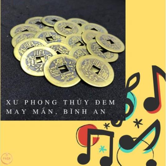 COMBO 30 Đồng Xu Cổ Phong Thủy Âm Dương Bằng Đồng