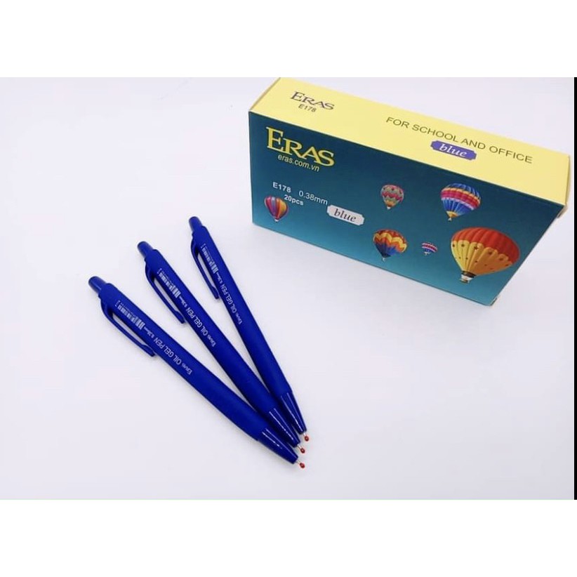 Bút bi tam giác ERÁ  E178 nét bút 0.38mm, Hộp 20 chiếc