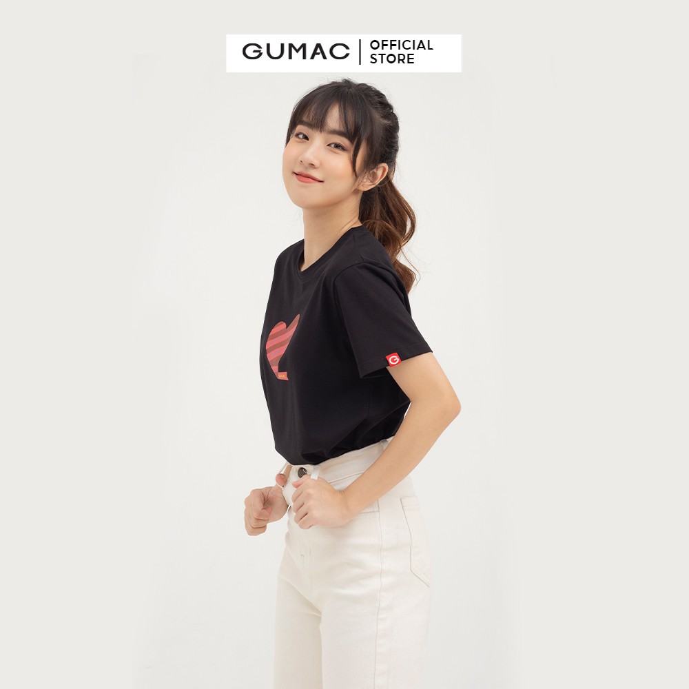 [Mã WABRGM11 giảm 10% đơn 250K] Áo thun nữ GUMAC in trái tim mẫu mới ATB826 | BigBuy360 - bigbuy360.vn
