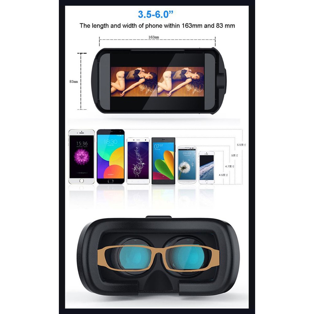 Kính thực tế ảo VR Box xem phim trên điện thoại mã KMZ53 | BigBuy360 - bigbuy360.vn