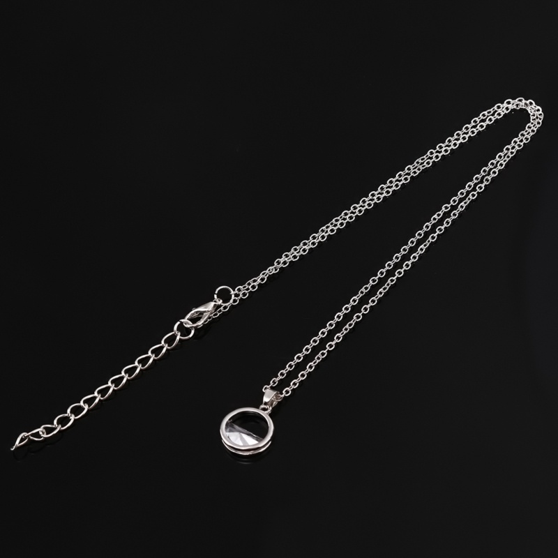 Minimalist Unique Design Round Crystal Water Spring Pendant Necklace Silver Fashion Jewelry For Women