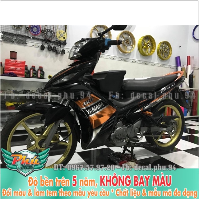 Tem rời Exciter 135 Chrome cam đen