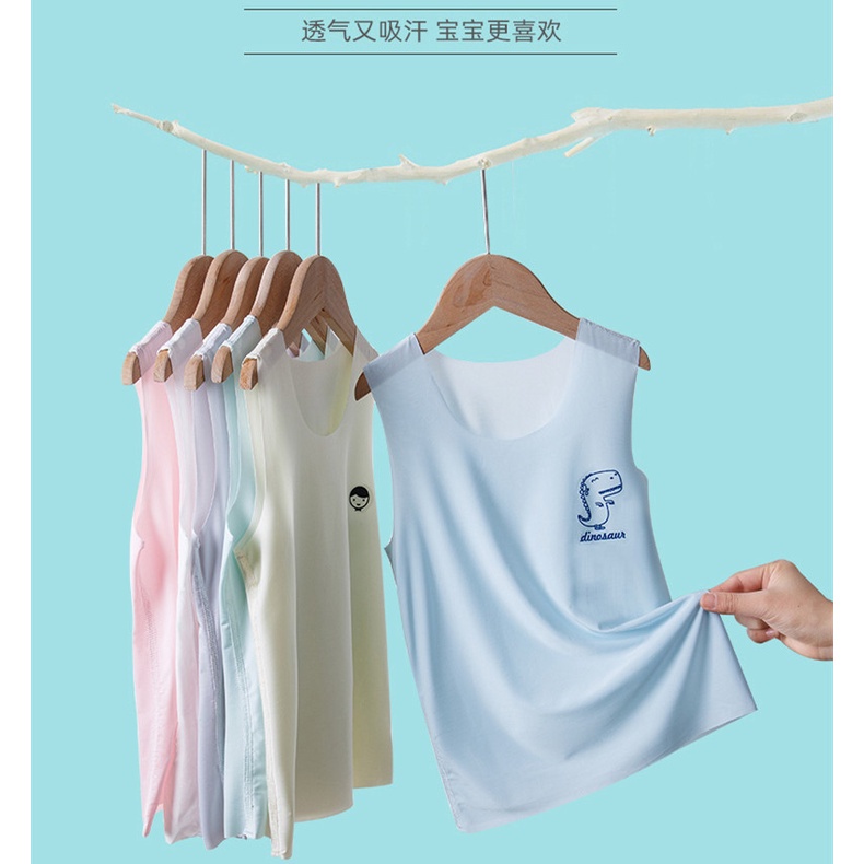 Áo Thun Không Tay Không Đường May 100-160cm In Hình Hoạt Hình Cho Bé