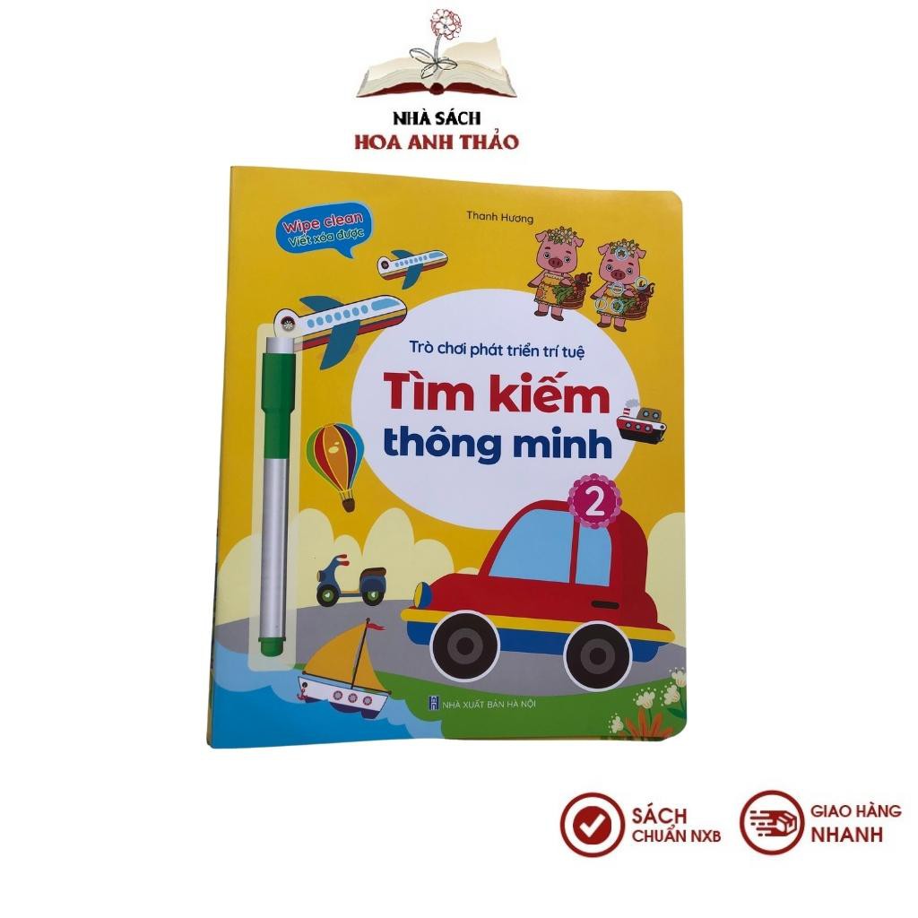 Sách Bộ Vở Viết Xóa Được - Wipe Clean - Tìm kiếm thông minh- Trờ chơi nối số (bộ 04 cuốn)