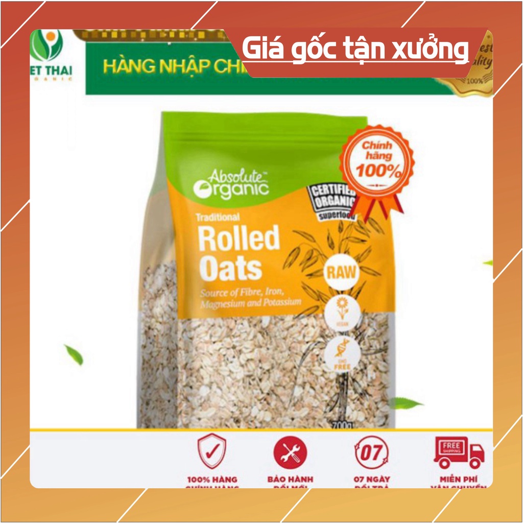 [BÁN SỈ] 1Thùng 6 Bịch Yến Mạch Tươi Úc Absolute Organic Túi 700gr - Hỗ Trợ Giảm Cân/ Cho Bé Ăn Dặm/ Làm Đẹp Da