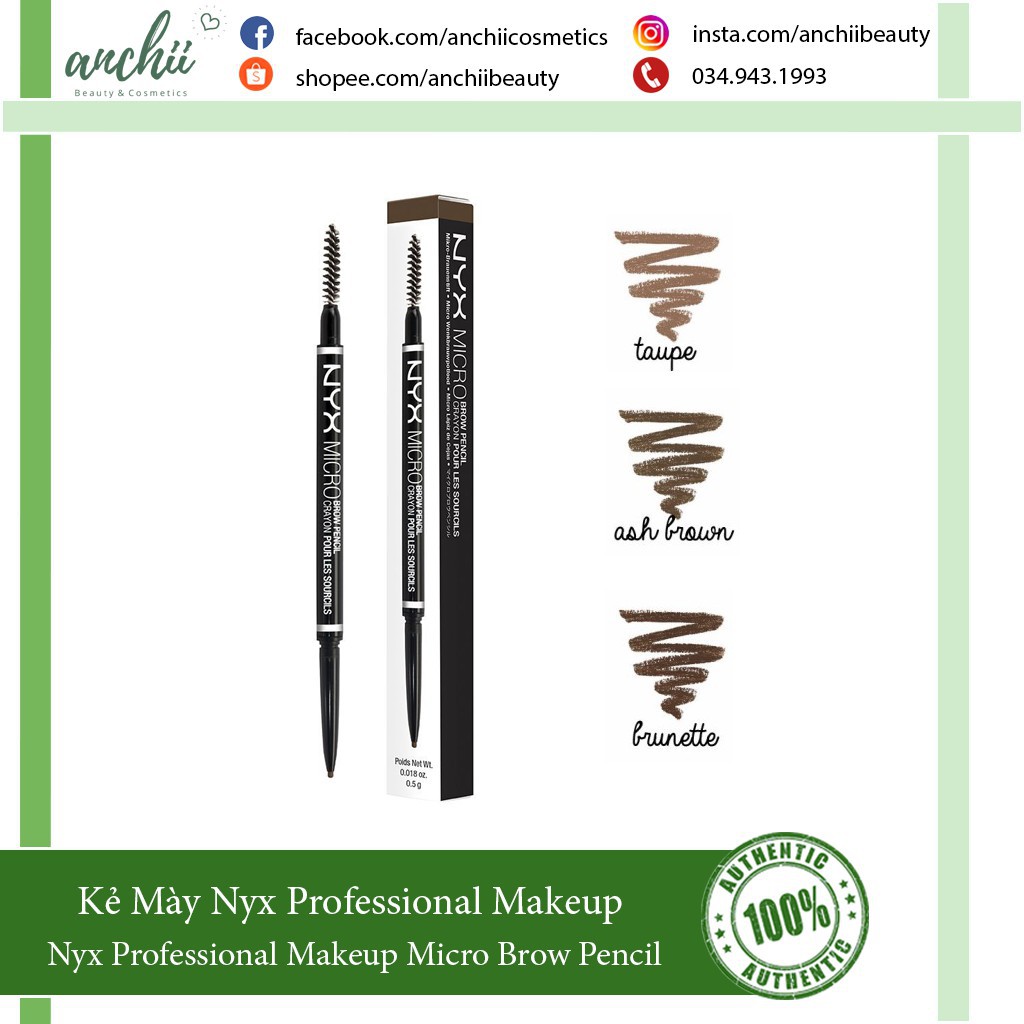 [ Hàng Hot ] [TOP 1 UY TÍN] Kẻ Mày Nyx Professional Makeup Micro Brow Pencil