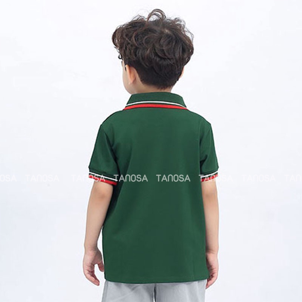 Áo thun polo cộc tay cho bé trai Tanosa chất coton  màu trơn cổ viền cho bé 1-6 tuổi