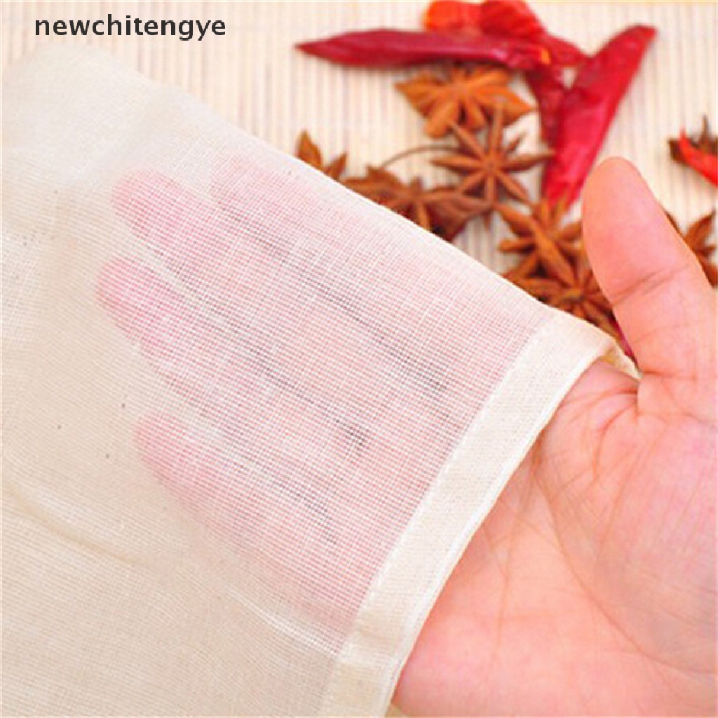 10 Túi Lọc Trà Dây Rút 8x10cm Chất Liệu Cotton Tái Sử Dụng Tiện Lợi