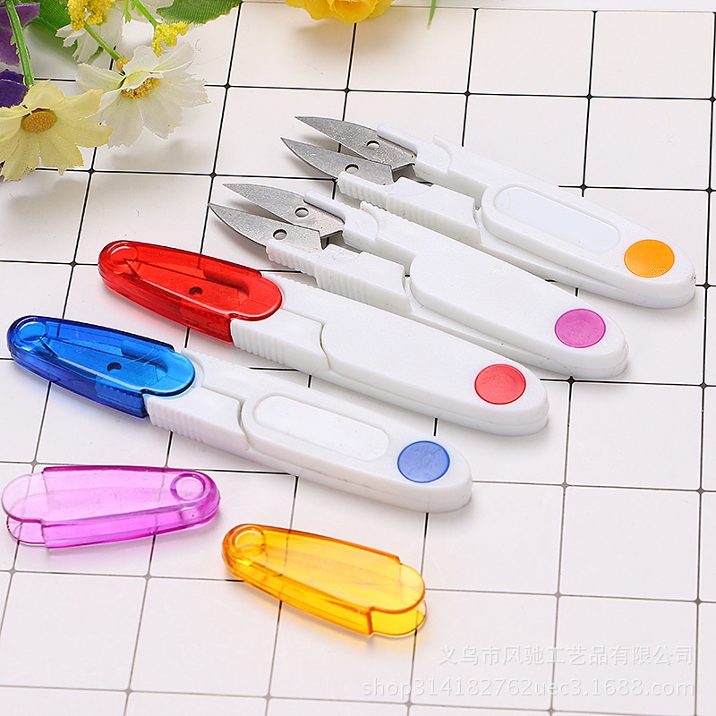 Kéo cắt chỉ thêu chữ U bằng thép không gỉ kèm vỏ bọc tiện dụng
