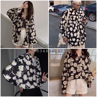 ÁO SƠ MI LOANG TAY DÀI HOA CÚC PHONG CÁCH RETRO - ÁO SƠ MI CHỐNG NẮNG NAM NỮ UNISEX