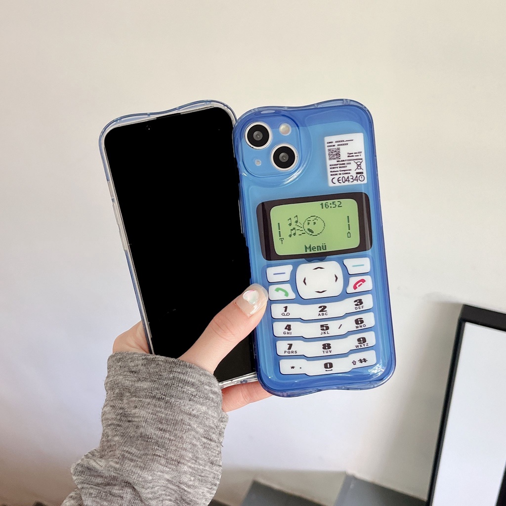 Ốp Điện Thoại Họa Tiết Nokia Cổ Điển Màu Xanh Dương Thời Trang Chống Sốc