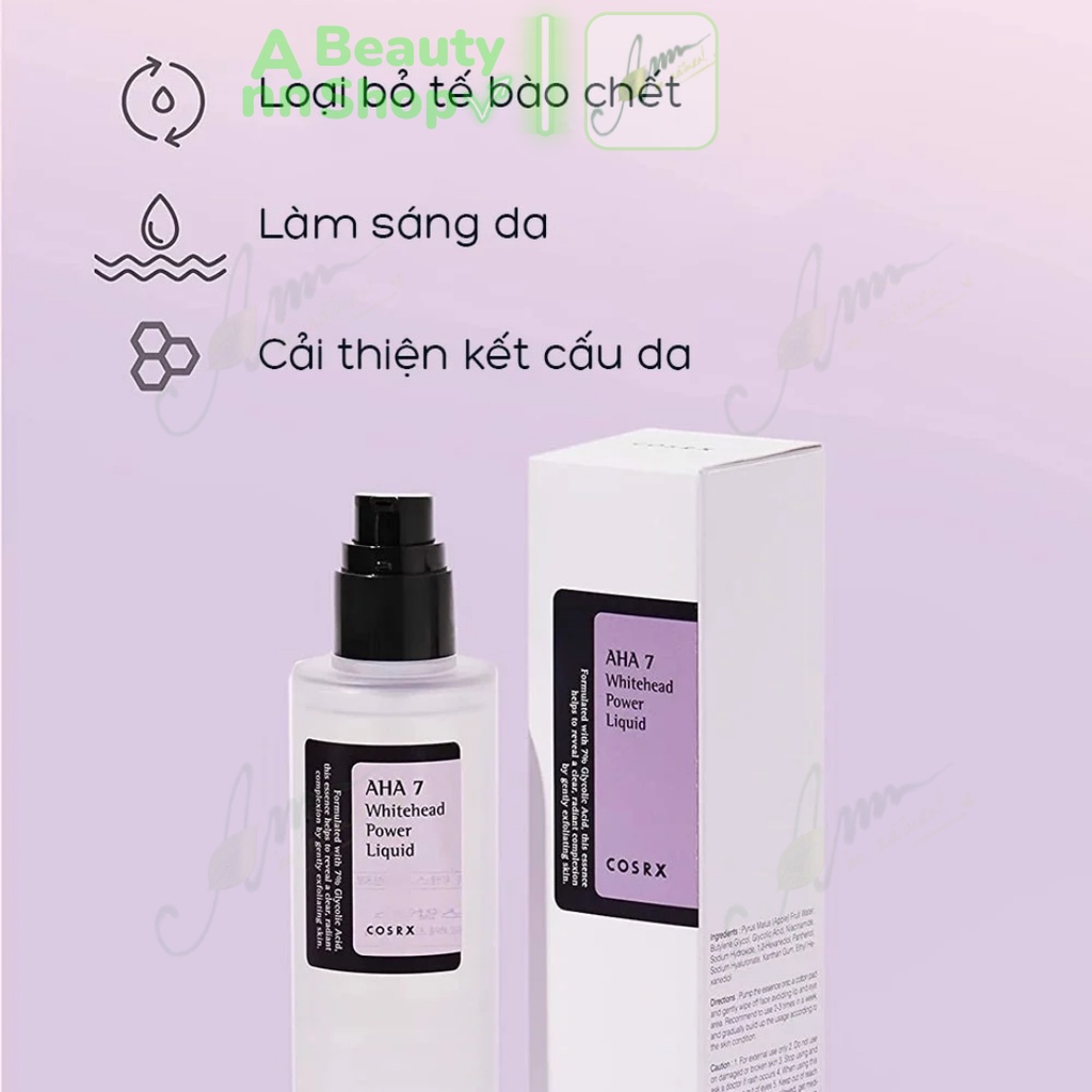 Tẩy Da Chết Hóa Học COSRX BHA Blackhead Power Liquid 100ml/ Cosrx AHA 7 Whitehead Power Liquid 100ml