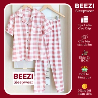 Bộ đồ ngủ Pijama Caro Dài - Quần áo mặc nhà nữ chất Kate cao cấp Pháp- Cực dễ thương, mềm mịn, thoáng mát - BZP06