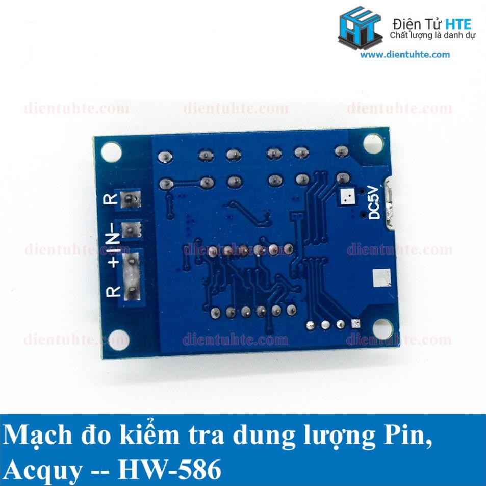 Mạch đo kiểm tra dung lượng Pin, Acquy HW-586 kèm trở công suất