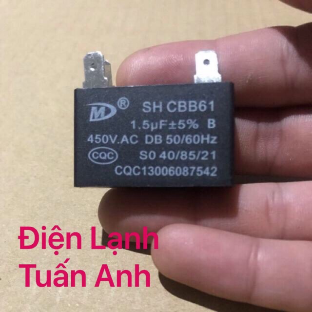 Tụ Điện 1,5UF Chạy Quạt Điều Hòa,Quạt Hơi Nước,Quạt Bàn,Quạt Cây,Máy Bơm...