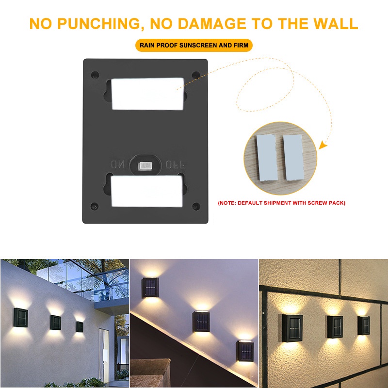 4Pcs Đèn Led năng lượng mặt trời, đèn trang trí ngoài trời lan can, ban công, sân vườn/bề/tường
