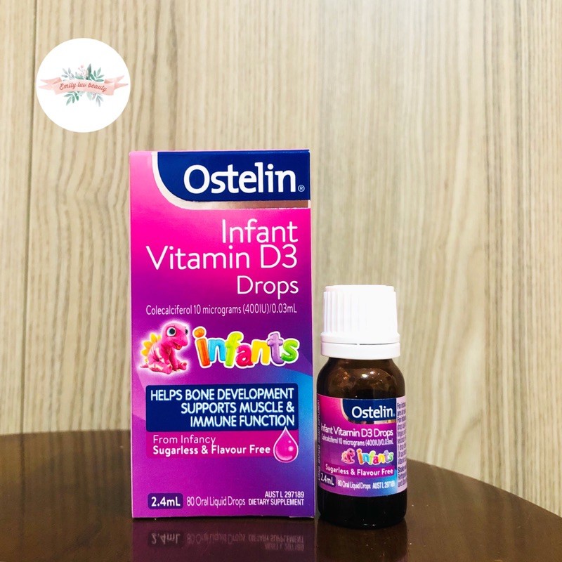 Vitamin D3 Drops cho bé từ 0m+ Ostelin Úc