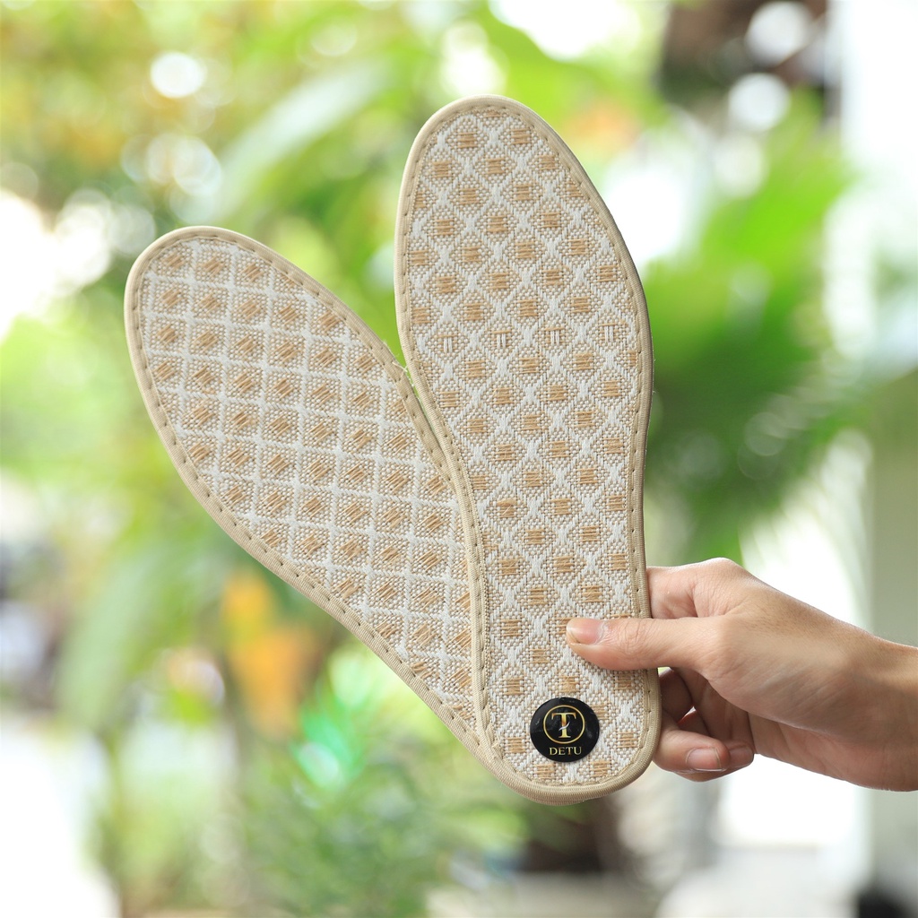 Cặp lót giày vải DETU thoáng khí và hút ẩm tốt LOT3 (Nâu)