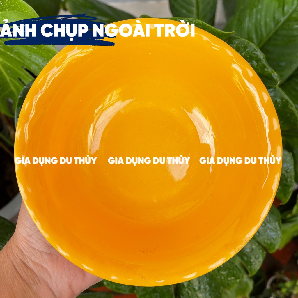 Tô nhựa melamine loại tô nhựa bèo cạn màu trắng, vàng, xanh, hoa văn của gia dụng Du Thủy