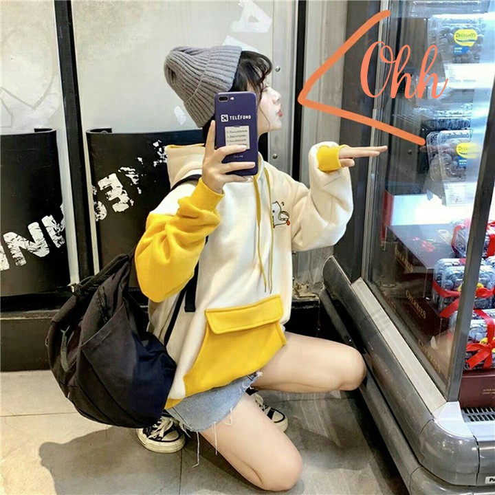 Áo Sweater 🌹FREESHIP🌹 Áo Hoodie Nữ In Vịt Nắp Túi Duck Dễ Thương Áo Khoác Nỉ Nữ Không Nón Mặc Ấm | BigBuy360 - bigbuy360.vn