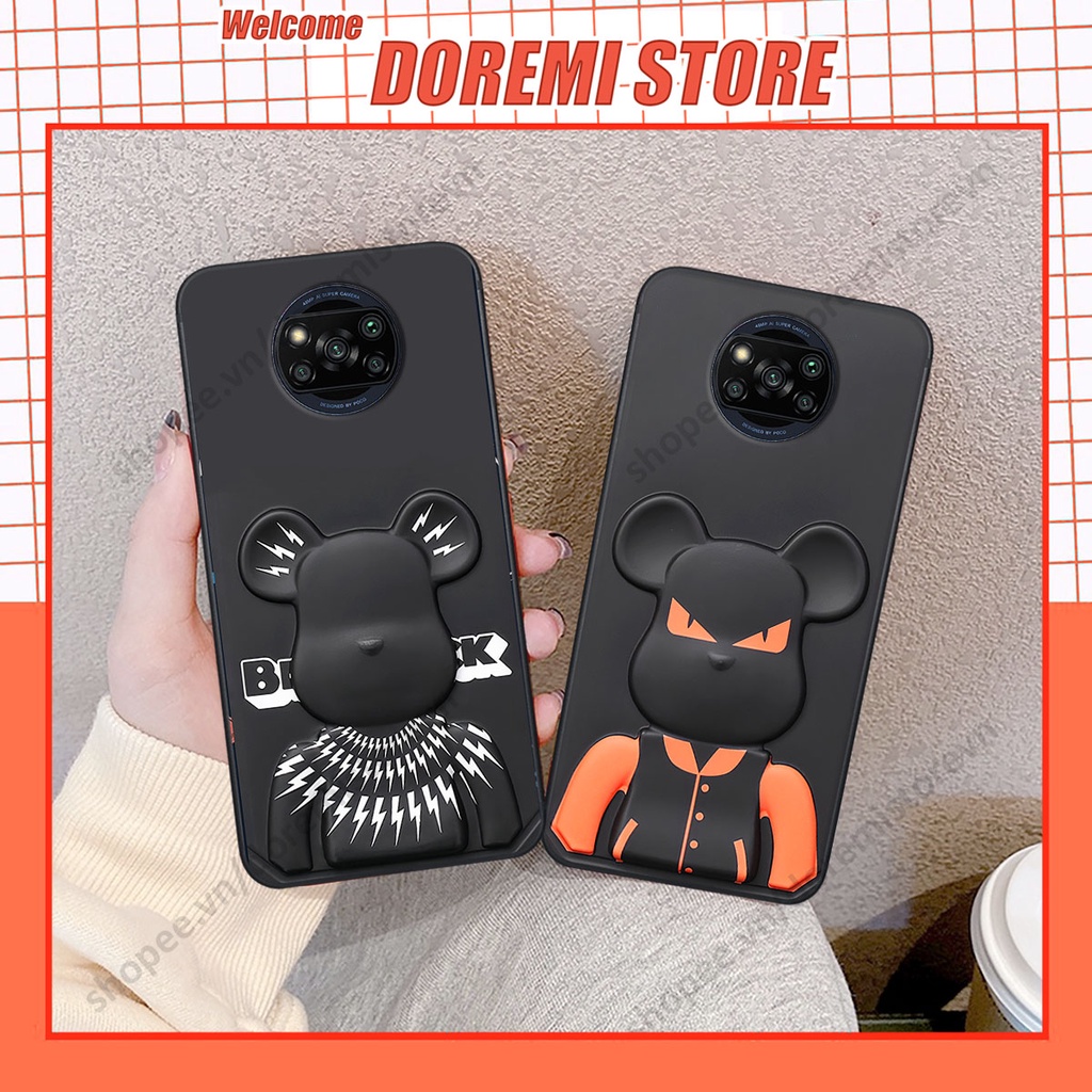 Ốp lưng Xiaomi Poco X3 / Poco X3 Pro hình kaws, kith, bear brick nổi 3D phong cách độc đáo