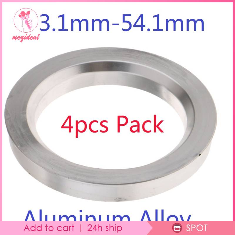 Set 4 vòng đệm trung tâm bằng hợp kim nhôm 73.1mm đến 54.1mm