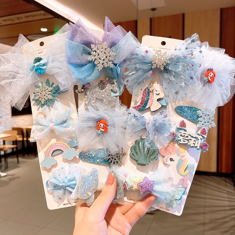Set 5 Kẹp Tóc Hình Nơ Dễ Thương Cho Bé Gái