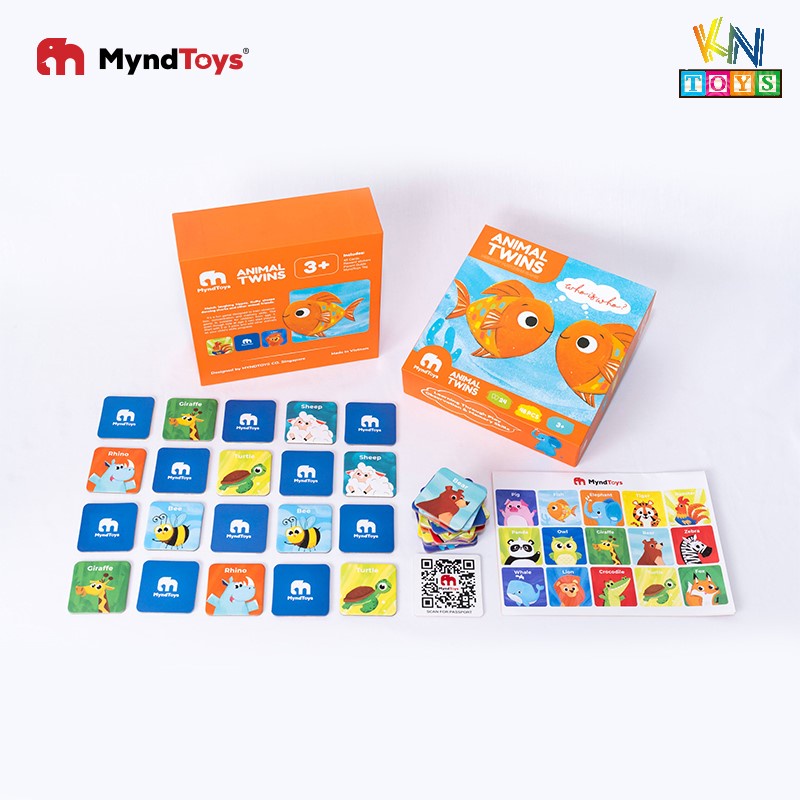 Đồ Chơi Xếp Hình MyndToys - Animal Twins – Memory Matching Game (Trò chơi tìm cặp đôi cho Bé Từ 3 Tuổi)