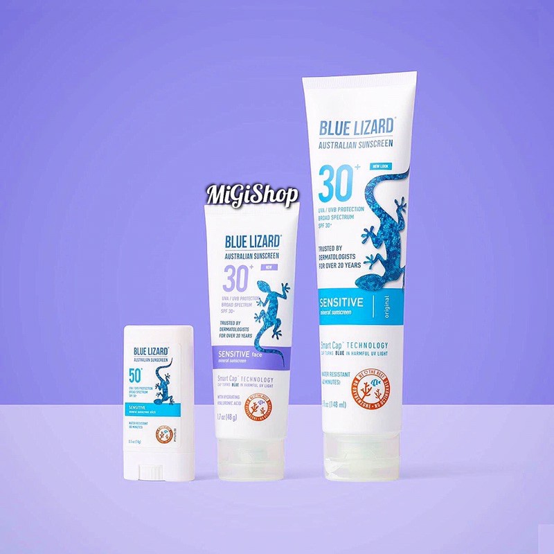 Kem Chống Nắng Cho Da Mặt Nhạy Cảm Blue Lizard Australian Sunscreen Sensitive Face Mineral Sunscreen SPF30+48g