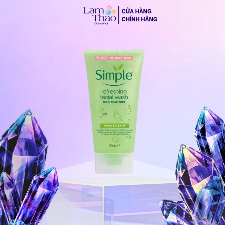 [Mã 254FMCGSALE giảm 8% đơn 500K] Sữa Rửa Mặt Dạng Gel Simple Kind To Skin Refreshing Facial Wash