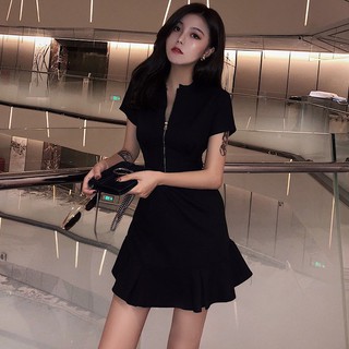 Đầm Dess Cổ tàu Khóa Đuôi Cá Ulzzang