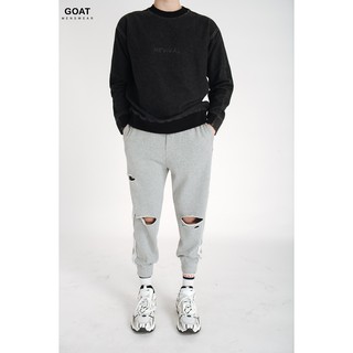 Quần Jogger Thun Rách Gối Unisex Nam GOAT MENSWEAR
