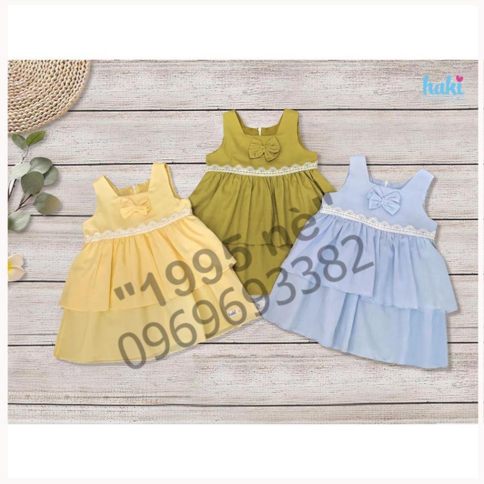 Váy sát nách hai tầng phối ren, đính nơ HAKI HK506 ( Hàng Việt Nam xuất khẩu)