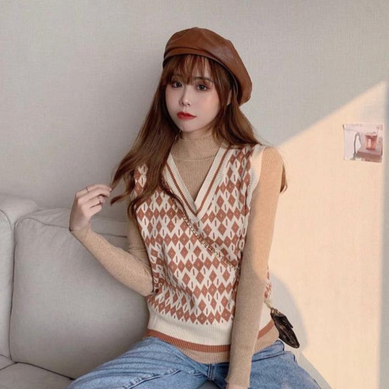 Áo Gile Không Tay Cổ Chữ V Dáng Rộng Phong Cách Hàn Quốc Cho Nữ | BigBuy360 - bigbuy360.vn