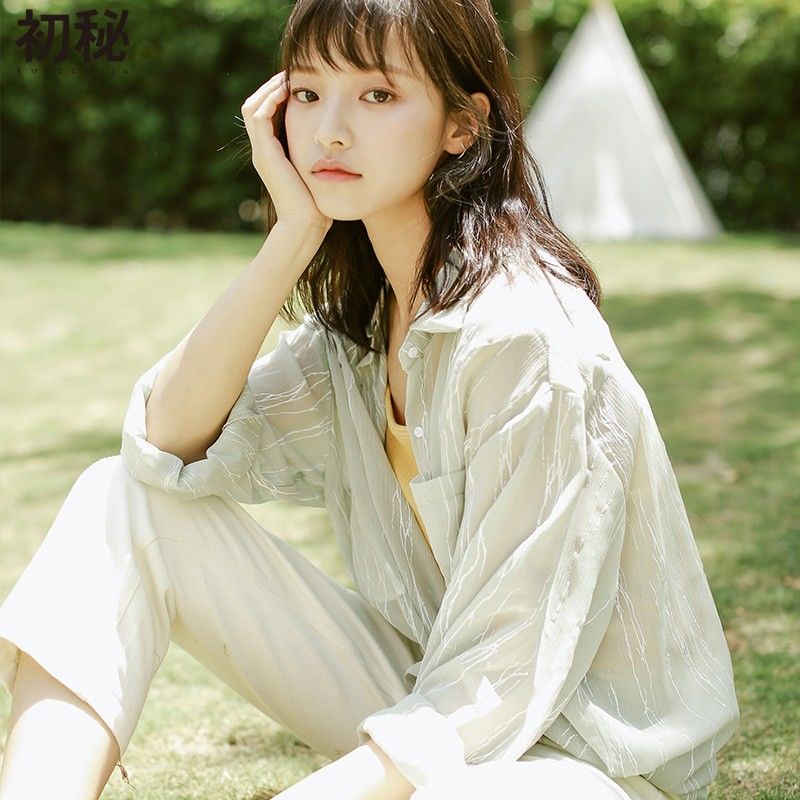 Áo Khoác Cardigan Chống Nắng Chất Liệu Chiffon Mỏng Dáng Rộng Thời Trang Mùa Hè Cho Nữ
