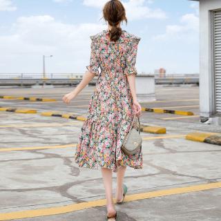 Đầm chiffon hoạ tiết hoa