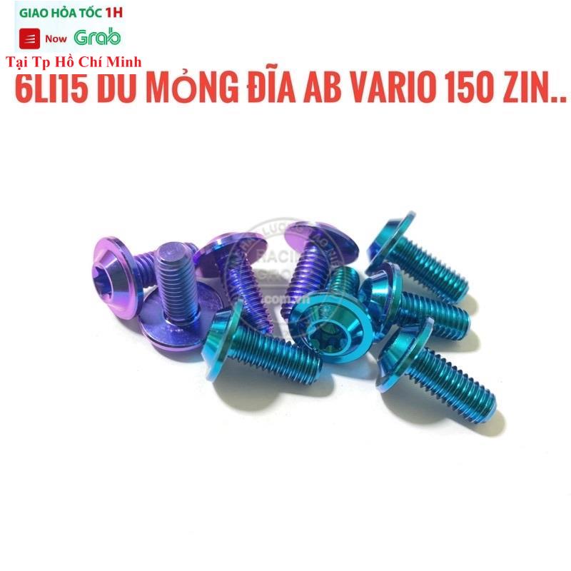 Ốc Đĩa Titan Gr5 6li15 Dù Mỏng Gắn Đĩa VARIO CLICK 150cc , AB 2020 2021 ... (giá 1 con)