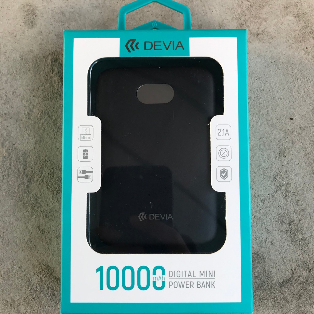 Pin dự phòng Devia 10.000 mAh Mini kèm cáp Lightning - Chống va đập