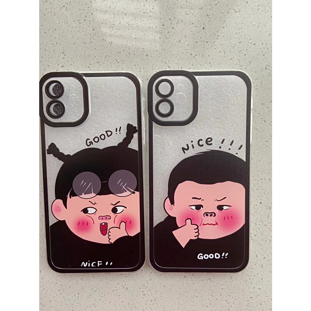 Casing Samsung Galaxy A23 A03S A02S A53 A33 A13 A52 A52S A32 A72 A12 A22 Lte A50 A50S A30S A71 A51 A31 A21 A20 A30 A21S M12 M22 M32 S20 FE S22 S22+ S21 S21+ Ultra Plus 4G 5G Cute Angel Eye Couple Cartoon Boy Girl Tpu Fine Hole Clear Soft Phone Case STD 19