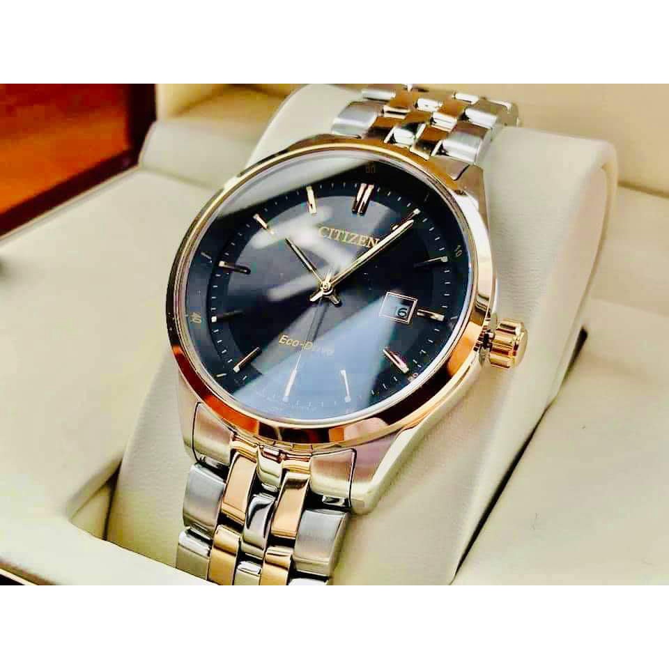 Đồng hồ chính hãng Citizen nam BM7256-50E dây kim loại demi gold thuộc bộ sưu tập Men’s Bracelet - Máy pin - Kính cứng