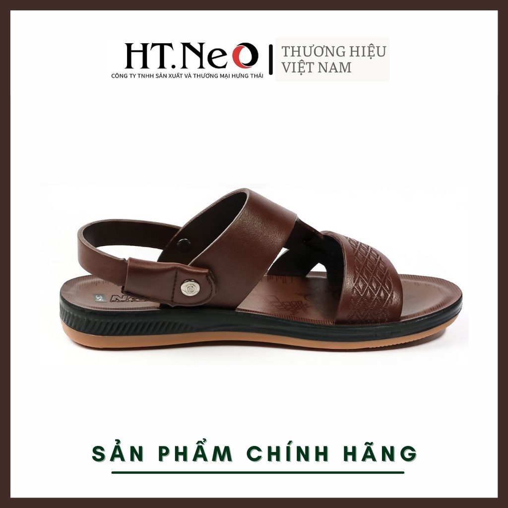 Sandal nam đế cao - Sandal nam HT.NEO da bò siêu xịn, in dập 5g, kiểu dáng cực đẹp, đế cao su non rất êm chân SD29